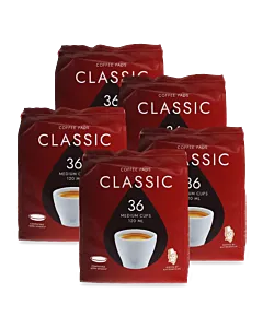 5 packs with Kaffekapslen Classic Medium for Senseo