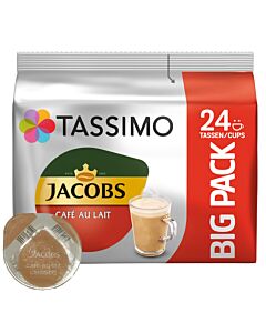 Jacobs Café au Lait Big Pack package and capsule for Tassimo
